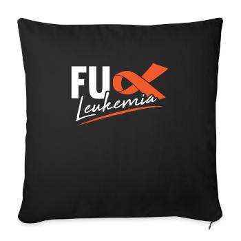 Cancer du sang Leucémie Cancer Lutte contre un cadeau de baise - Housse de coussin décorative 45 x 45 cm - noir - Devant