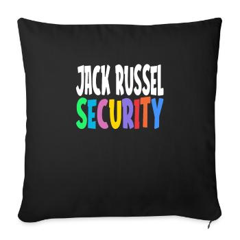 Jack Russel security service dog saying gift - Sofa pillowcase 17,3'' x 17,3'' (45 x 45 cm) - black - Front