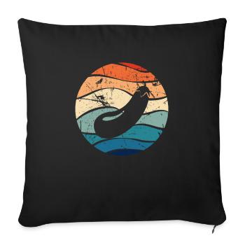 Aubergine Gemüse Vegetarier Veganer Retro Geschenk - Sofakissenbezug 45 x 45 cm - Schwarz - Vorne