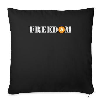 Bitcoin Freedom Crypto - Sofa pillowcase 17,3'' x 17,3'' (45 x 45 cm) - black - Front