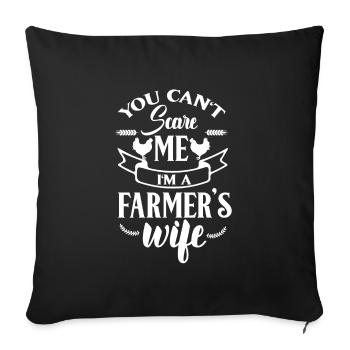 Farmer’s femme Sont durs ranch femme farmer - Housse de coussin décorative 45 x 45 cm - noir - Devant