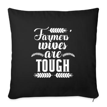 Farmer’s femme Sont durs ranch femme farmer - Housse de coussin décorative 45 x 45 cm - noir - Devant