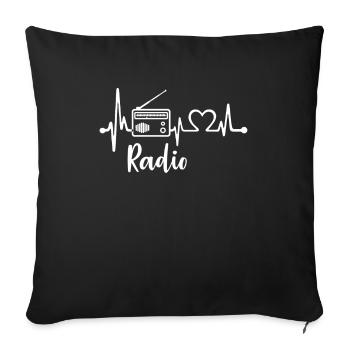Heartbeat Radio - Sofa pillowcase 17,3'' x 17,3'' (45 x 45 cm) - black - Front