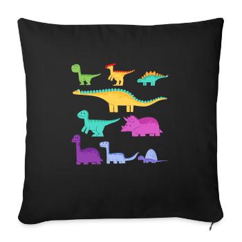 Types of Dinosaurs Dino - Sofa pillowcase 17,3'' x 17,3'' (45 x 45 cm) - black - Front