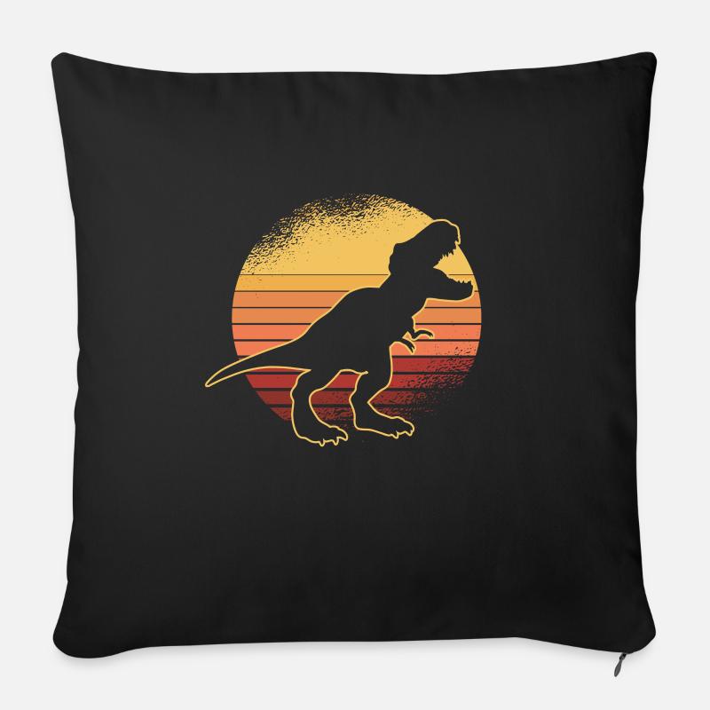 T-Rex Rex Dinosaurier Retro Spruch Geschenk - Sofakissenbezug 45 x 45 cm - Schwarz