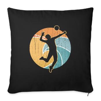 Volleyball Beach Volley Sport Beach Gift - Sofa pillowcase 17,3'' x 17,3'' (45 x 45 cm) - black - Front