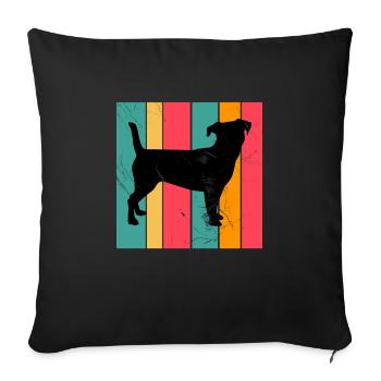Jack Russel amoureux des chiens Retro vintage Idée cadeau - Housse de coussin décorative 45 x 45 cm - noir - Devant