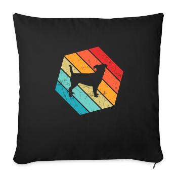 Jack Russel amoureux des chiens Retro vintage Idée cadeau - Housse de coussin décorative 45 x 45 cm - noir - Devant