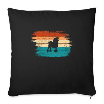 Poodle dog lover Retro vintage Gift idea - Sofakissenbezug 45 x 45 cm - Schwarz - Vorne