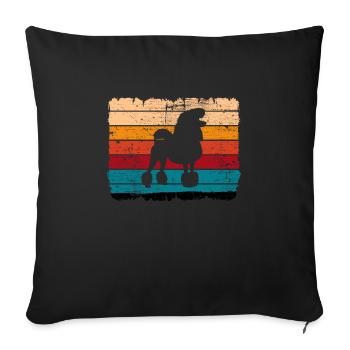 Poodle dog lover Retro vintage Gift idea - Sofakissenbezug 45 x 45 cm - Schwarz - Vorne