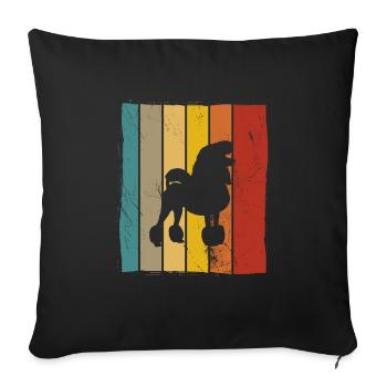 Amoureux des chiens caniche Idée cadeau vintage rétro - Housse de coussin décorative 45 x 45 cm - noir - Devant