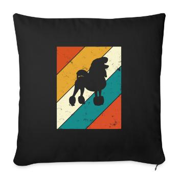 Poodle dog lover Retro vintage Gift idea - Sofa pillowcase 17,3'' x 17,3'' (45 x 45 cm) - black - Front