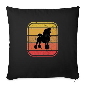 Poodle dog lover Retro vintage Gift idea - Sofa pillowcase 17,3'' x 17,3'' (45 x 45 cm) - black - Front