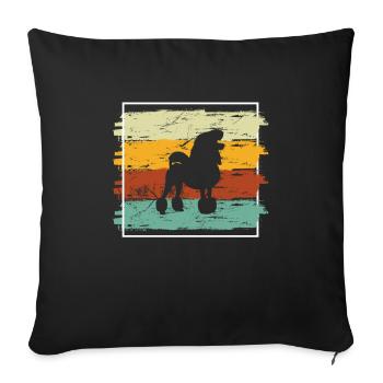 Poodle dog lover Retro vintage Gift idea - Sofakissenbezug 45 x 45 cm - Schwarz - Vorne