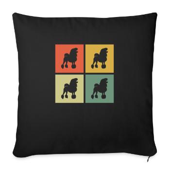 Poodle dog lover Retro vintage Gift idea - Sofa pillowcase 17,3'' x 17,3'' (45 x 45 cm) - black - Front