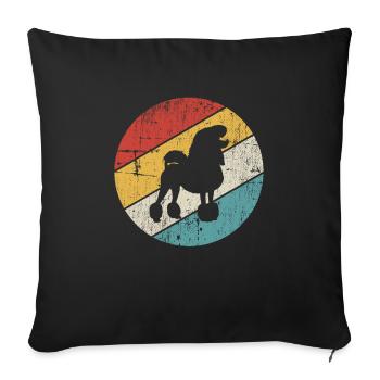Poodle dog lover Retro vintage Gift idea - Sofakissenbezug 45 x 45 cm - Schwarz - Vorne