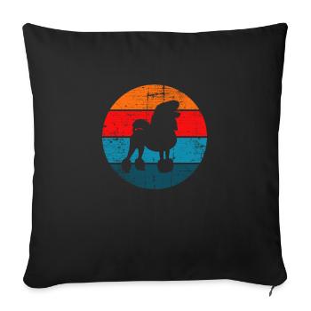 Poodle dog lover Retro vintage Gift idea - Sofa pillowcase 17,3'' x 17,3'' (45 x 45 cm) - black - Front