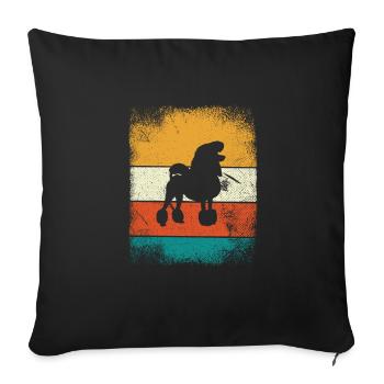 Poodle dog lover Retro vintage Gift idea - Sofakissenbezug 45 x 45 cm - Schwarz - Vorne