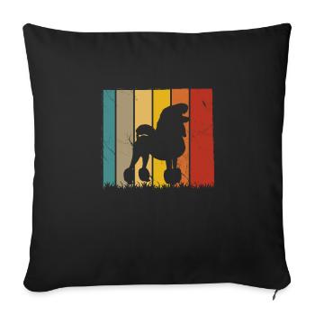 Poodle dog lover Retro vintage Gift idea - Sofa pillowcase 17,3'' x 17,3'' (45 x 45 cm) - black - Front