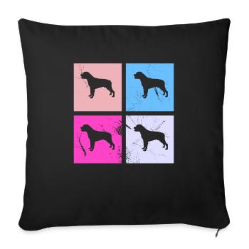 Rottweiler dog lover Retro vintage Gift idea - Sofakissenbezug 45 x 45 cm - Schwarz - Vorne