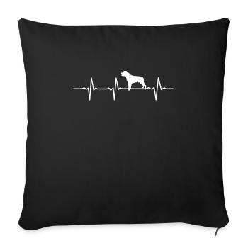 Rottweiler dog lover heartbeat Gift idea - Sofakissenbezug 45 x 45 cm - Schwarz - Vorne