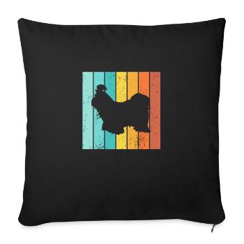 Shih Tzu amoureux des chiens Retro vintage Idée cadeau - Housse de coussin décorative 45 x 45 cm - noir - Devant