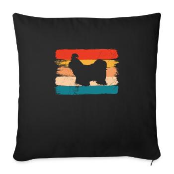 Shih Tzu amoureux des chiens Retro vintage Idée cadeau - Housse de coussin décorative 45 x 45 cm - noir - Devant