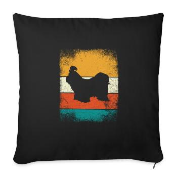 Shih Tzu amoureux des chiens Retro vintage Idée cadeau - Housse de coussin décorative 45 x 45 cm - noir - Devant