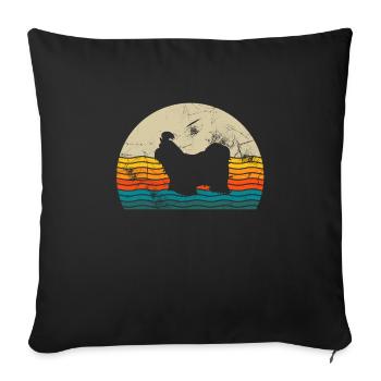Shih Tzu amoureux des chiens Retro vintage Idée cadeau - Housse de coussin décorative 45 x 45 cm - noir - Devant