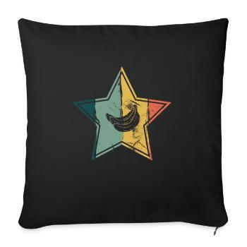 Banana Vegan Lover Retro Veggie Fruit Gift idea - Sofa pillowcase 17,3'' x 17,3'' (45 x 45 cm) - black - Front