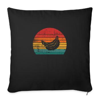 Banana Vegan Lover Retro Veggie Fruit Idée cadeau - Housse de coussin décorative 45 x 45 cm - noir - Devant
