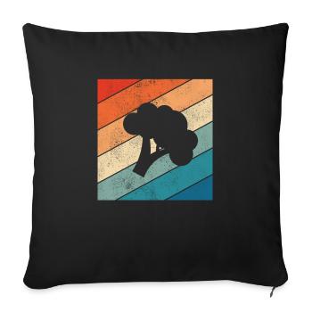 Brocoli Vegan Lover Retro Healthy Idée cadeau - Housse de coussin décorative 45 x 45 cm - noir - Devant