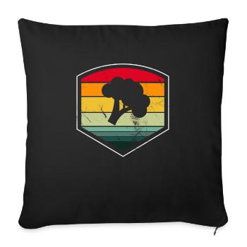 Brocoli Vegan Lover Retro Healthy Idée cadeau - Housse de coussin décorative 45 x 45 cm - noir - Devant