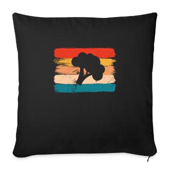 Broccoli Vegan Lover Retro Healthy Gift idea - Sofakissenbezug 45 x 45 cm - Schwarz - Vorne