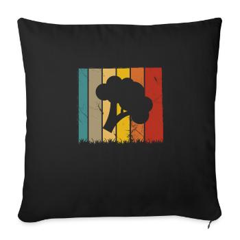 Broccoli Vegan Lover Retro Healthy Gift idea - Sofakissenbezug 45 x 45 cm - Schwarz - Vorne
