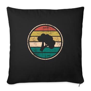 Broccoli Vegan Lover Retro Healthy Gift idea - Sofakissenbezug 45 x 45 cm - Schwarz - Vorne