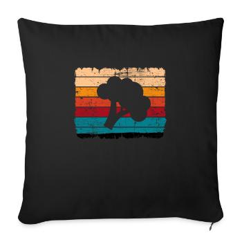 Brocoli Vegan Lover Retro Healthy Idée cadeau - Housse de coussin décorative 45 x 45 cm - noir - Devant