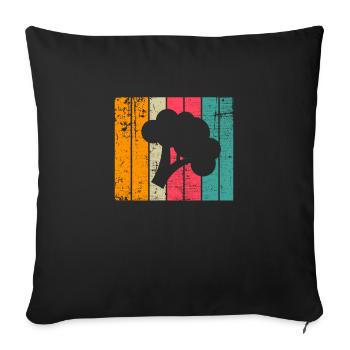 Broccoli Vegan Lover Retro Healthy Gift idea - Sofakissenbezug 45 x 45 cm - Schwarz - Vorne