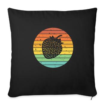 Strawberry Fruit Lover Retro Healthy Gift idea - Sofakissenbezug 45 x 45 cm - Schwarz - Vorne