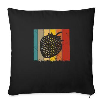 Strawberry Fruit Lover Retro Healthy Gift idea - Sofakissenbezug 45 x 45 cm - Schwarz - Vorne