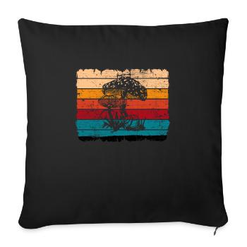 Mushroom Fungal Lover Retro Fungi Forest Gift idea - Sofa pillowcase 17,3'' x 17,3'' (45 x 45 cm) - black - Front