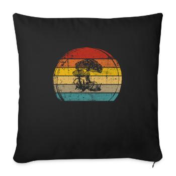 Mushroom Fungal Lover Retro Fungi Forest Gift idea - Sofa pillowcase 17,3'' x 17,3'' (45 x 45 cm) - black - Front