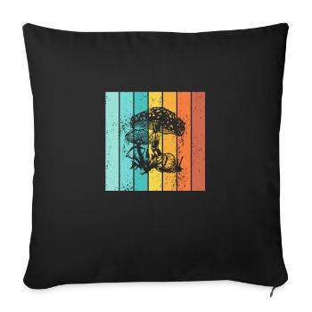 Mushroom Fungal Lover Retro Fungi Forest Gift idea - Sofa pillowcase 17,3'' x 17,3'' (45 x 45 cm) - black - Front