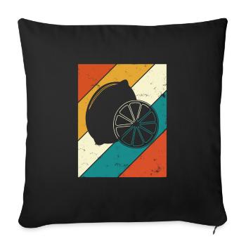 Lemon Fruit Lover Retro Lemonade Gift idea - Sofa pillowcase 17,3'' x 17,3'' (45 x 45 cm) - black - Front