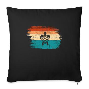 Turtle Retro Animal Sea Reptile Gift idea - Sofa pillowcase 17,3'' x 17,3'' (45 x 45 cm) - black - Front