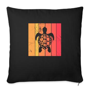 Turtle Retro Animal Sea Reptile Gift idea - Sofa pillowcase 17,3'' x 17,3'' (45 x 45 cm) - black - Front