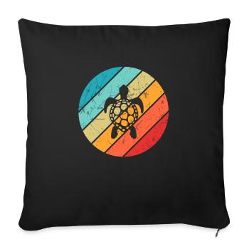 Turtle Retro Animal Sea Reptile Gift idea - Sofa pillowcase 17,3'' x 17,3'' (45 x 45 cm) - black - Front
