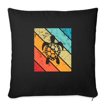 Turtle Retro Animal Sea Reptile Gift idea - Sofa pillowcase 17,3'' x 17,3'' (45 x 45 cm) - black - Front