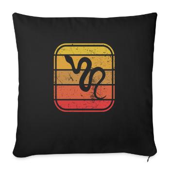Snake Retro Reptile Python Idée cadeau - Housse de coussin décorative 45 x 45 cm - noir - Devant