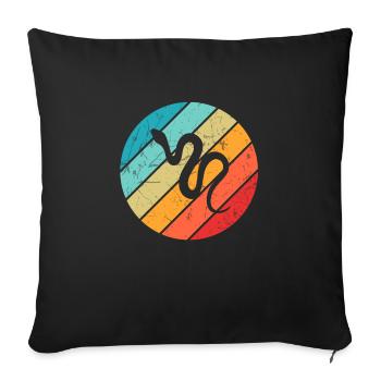 Snake Retro Reptile Python Idée cadeau - Housse de coussin décorative 45 x 45 cm - noir - Devant